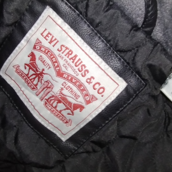 Men's Levi Leather Biker Jacket - Picture 5 of 10